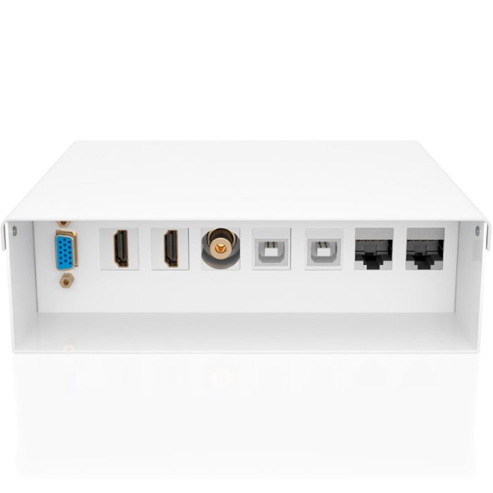 Aisens Caja de Conexiones VGA, 2xHDMI, Jack 3.5, 2xUSB-B y 2xRJ45 Cat.6A STP, Blanco